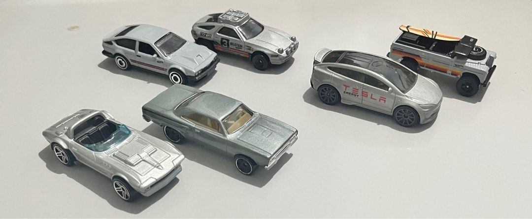 Hot Wheels “Silver Set” Assorted (Fast & Furious, Tesla etc.) (Category: Vehicle & Diecast Models) located in Quezon City. Submitted by pwrproductions (Listing ID 1414588999, Image 2). Description: Includes 2 Exclusive Fast & Furious silver vehicles, left part of pic, Tesla vehicle etc..