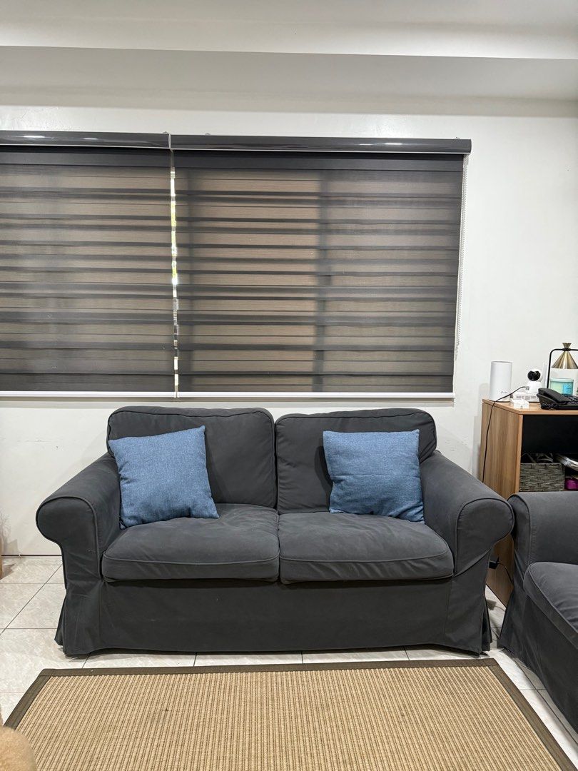 IKEA EKTORP 2-Seater Sofa ( 2 units ) (Category: Sofas) located in Taguig. Submitted by cathwuman (Listing ID 1414463457, Image 2). Description: - ( Two units ) IKEA EKTORP 2-seater sofas - Dark gray covers - Removable covers ( easy to clean ) - Purchased November 13, 2024 (invoice available) - Pillows not included - Delivery Shouldered by buyer - Location: Paranaque .