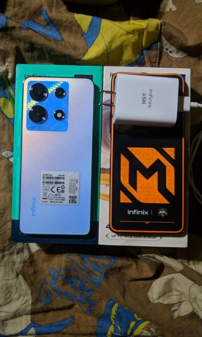 INFINIX NOTE 30 (Category: Android Others) located in Manila. Submitted by zealbird-bfb3 (Listing ID 1414605422, Image 1). Description: Infinix Note 30 4G (High-Tier 256GB / 16GB RAM) QUICK SPECS: Storage: 256GB ROM RAM: 8GB + 8GB Extended RAM (Total 16GB) Processor: Helio G99 (Gaming Grade) Display: 120Hz Refresh Rate Sound: Dual Speakers by JBL Battery: 5000mAh with 45W Fast Charging and Bypass Charging CONDITION: Performance: 10/10 (100% worki