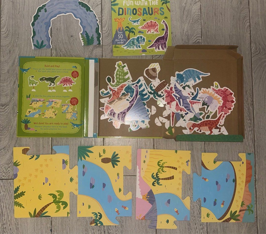 Kids Dinosaur Book and Play Set (Category: Children's Books) located in Quezon City. Submitted by declutter_with_ericka (Listing ID 1414570488, Image 2). Description: Kids Dinosaur Book and Play Set Suited for kids ages 1-4y/o 📍Location: Katipunan area, Quezon City, Metro Manila (near Pizza Hut Xavierville Avenue) 📍 📍For same day delivery, item will be delivered via Lalamove / Grab Car between the following times: 🔘6am - 8am 🔘5pm - 8pm 💴 Pr