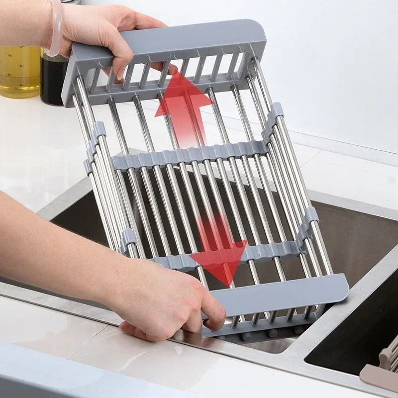 Kitchen Sink Drain Rack Stainless Steel Extendable Dish Drying Rack ...