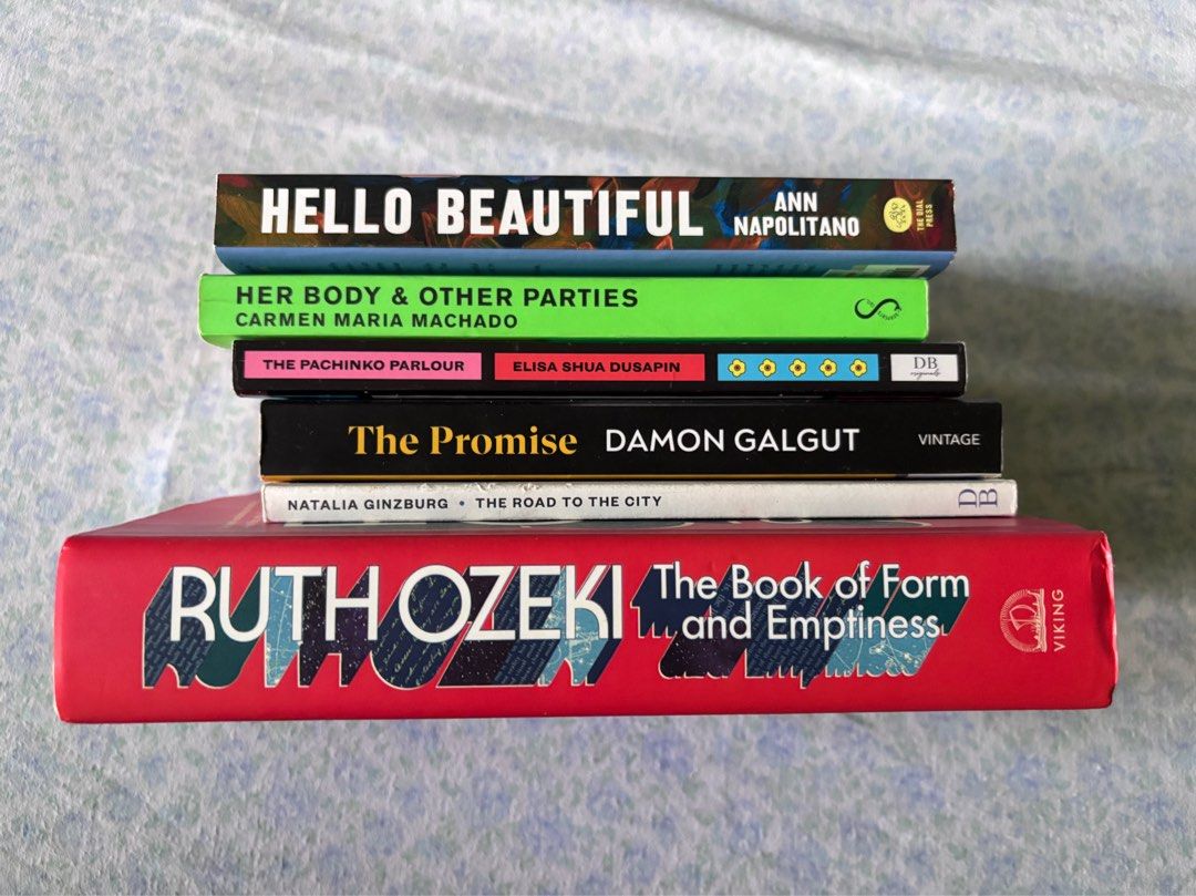 Literary Fiction Books (Category: Storybooks) located in Cavite. Submitted by chesswift (Listing ID 1414558611, Image 1). Description: All Authentic Preloved Books Titles: Hello Beautiful by Ann Napolitano - 400 Her Body and Other Parties by Carmen Maria Machado - 650 The Pachinko Parlour by Elisa Shua Dusapin - 500 The Promise by Damon Galgut - 450 The Road To The City by Natalia Ginzburg - 500 The Book of Form and Emptiness by Ruth Ozeki (HB) -