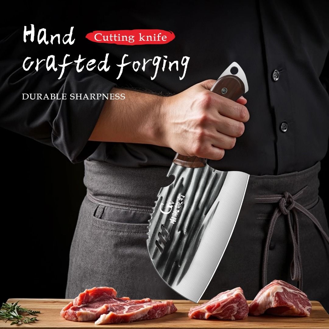 Multi-purpose Heavy-duty meat cleaver:Professional kitchen knife,sharp ...