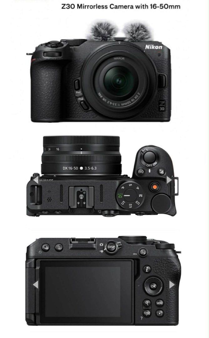 Nikon z30 mirrorless camera with 16-50mm (Category: Cameras) located in Balagtas. Submitted by capspree (Listing ID 1414568658, Image 1). Description: WTS LFB! Nikon z30 mirrorless camera with 16-50mm (Brand New) Inclusions: -box -battery -charger (wire only) -32gb card -furry windscreen microphone(detachable) -protective sleeve/bag for camera and battery rfs: needs upgrade to point and shoot camera since yun na ang requirement sa school;) almost