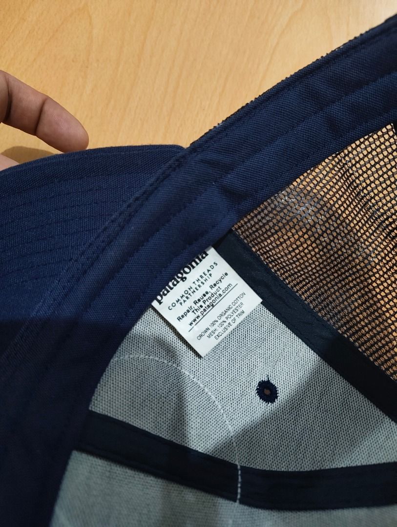 Patagonia Haleiwa Trucker Hat (Category: Caps & Hats) located in Caloocan City. Submitted by quickstar-10520f (Listing ID 1414463675, Image 3). Description: - Patagonia trucker hat - Navy blue with mesh back - "Haleiwa" patch on front - Adjustable fit - Material: Cotton/Polyester blend.