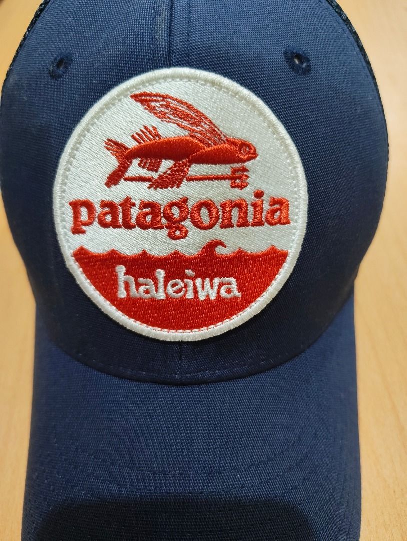 Patagonia Haleiwa Trucker Hat (Category: Caps & Hats) located in Caloocan City. Submitted by quickstar-10520f (Listing ID 1414463675, Image 1). Description: - Patagonia trucker hat - Navy blue with mesh back - "Haleiwa" patch on front - Adjustable fit - Material: Cotton/Polyester blend.