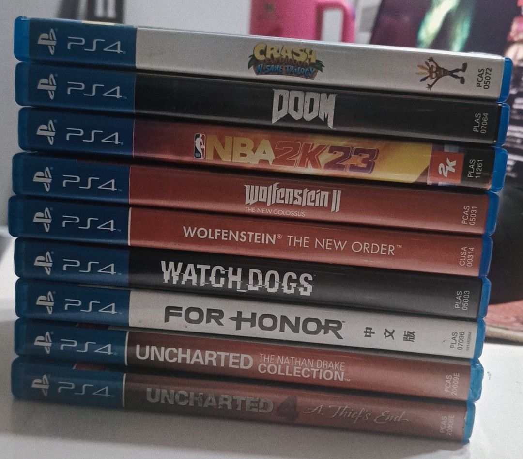 PS4 GAMES RUSH SALE (Category: PlayStation) located in Paranaque City. Submitted by alternative_habitat (Listing ID 1414607899, Image 2). Description: PS4 GAME RUSH SALE RFS: Need funds Crush Bandicoot: Nsane Trilogy- 650 SOLD Doom- 400 NBA 2K23- 300 Wolfenstein II: The New Colossus- 650 Wolfenstein I: The New Order- 450 Watchdogs 1- 500 For Honor- 400 Uncharted: The Nathan Drake Collection- 500 SOLD Uncharted 4: A Thief's End- 450 SOLD Newport P