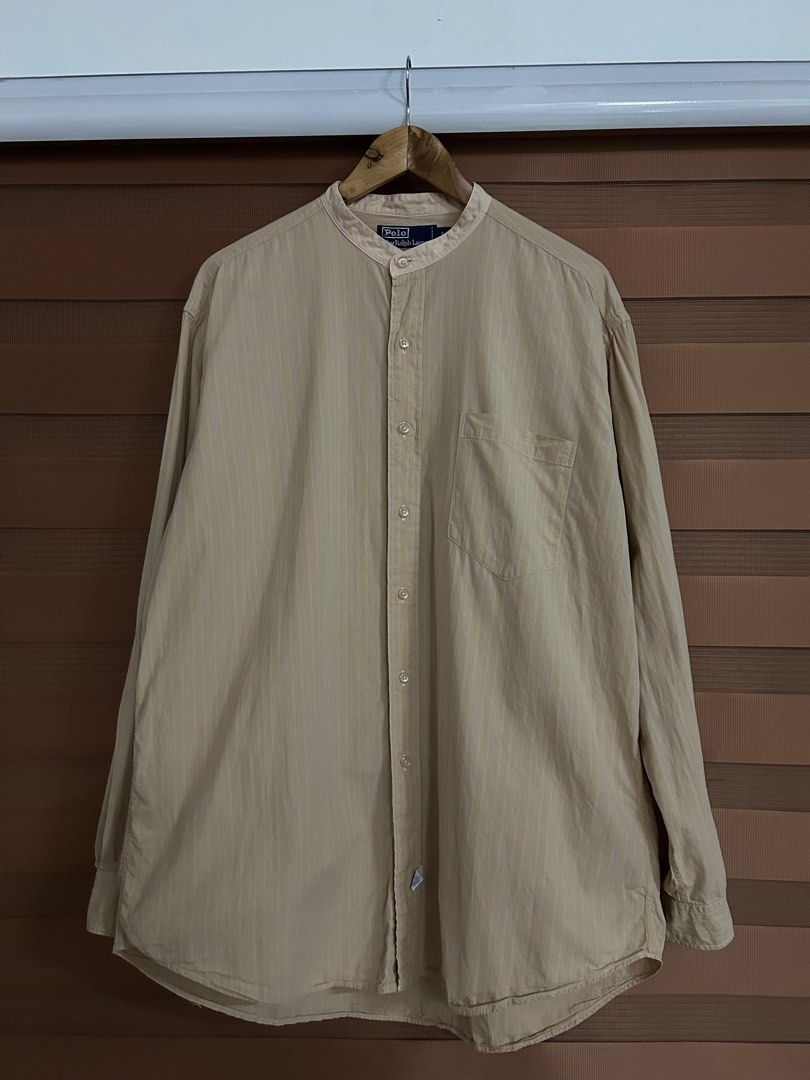 Ralph Lauren Chinese Collar Longsleeves (Category: Formal Shirts) located in Manila. Submitted by foundarchive.ph (Listing ID 1414590987, Image 1). Description: Polo Ralph Lauren Mandarin Chinese Collar Size L on tag(28.5L x 26W) Pristine Condition ₱1200 only Manila area can ship nationwide.