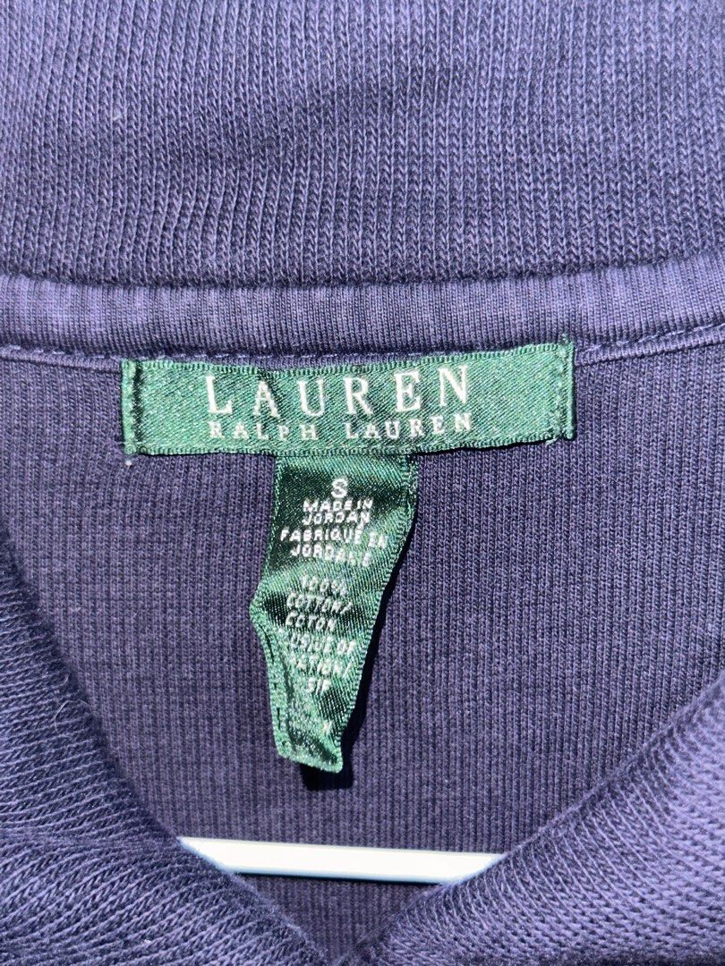 RALPH LAUREN Navy Sweatshirt Sweater (Category: Coats, Jackets and Outerwear) located in Calamba. Submitted by andi.love (Listing ID 1414593411, Image 2). Description: - Lauren Ralph Lauren navy sweater - Size: S - Material: 100% cotton - Features a unique collar design with button details - Made in Jordan - A classic and versatile wardrobe staple.