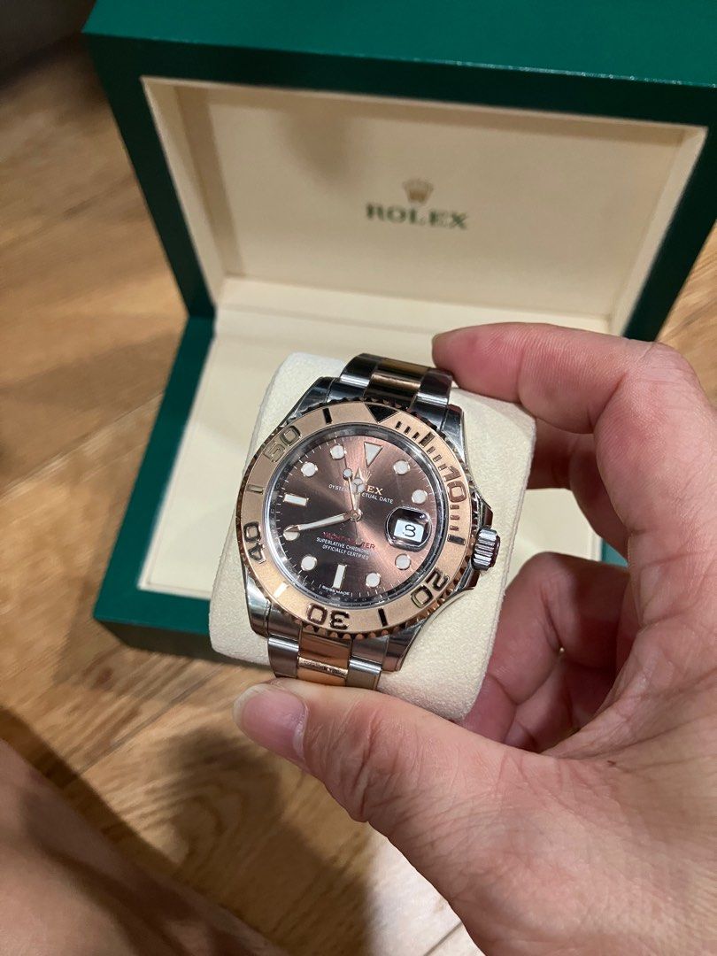 (SOLD) Rolex Yacht-Master Everose Gold Chocolate Dial 40mm (Category: Watches) located in Singapore. Submitted by dear.john (Listing ID 1414500700, Image 2). Description: - Rolex Yacht-Master 116621 with a stunning chocolate dial - Includes original box and papers - Comes with extra links - November 2016 - Purchased from watch exchange in September 2025, seldom wear - With protective film.
