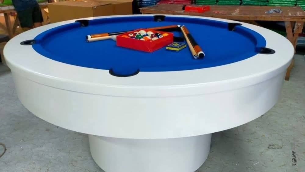 Round billiard table (Category: Everything Else Others) located in San Pablo. Submitted by vennisa.sportssupplies (Listing ID 1414506099, Image 1). Description: ROUND BILLIARD TABLE 💵 Php 155,000 Inside Dimension: ✅Length - 130 cm (4.26 ft) ✅Width - 130 cm (4.26 ft) Outside Dimension: ✅Length - 160 cm (5.2 ft) ✅Width - 160 cm (5.2 ft) ✅Height 84 cm (2.7 ft) Inclusions: ✅ 1 set Billiard Ball ✅ 12pcs Biliard Chalk ✅ 2 pcs de roskas cue stick ✅ 1 p