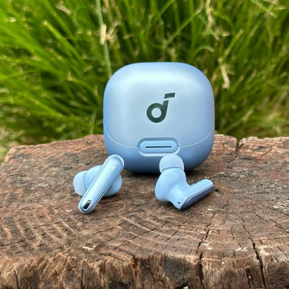 Soundcore Liberty 4 NC Wireless Earbuds (Category: Earphones) located in Cabuyao City. Submitted by xiaomi5555 (Listing ID 1414604897, Image 1). Description: - Soundcore Liberty 4 NC earbuds - Light blue color - Active Noise Cancellation (ANC) - 10 hours playtime - IPX4 water resistance - Includes charging case - -Res Audio certified - ANC20.