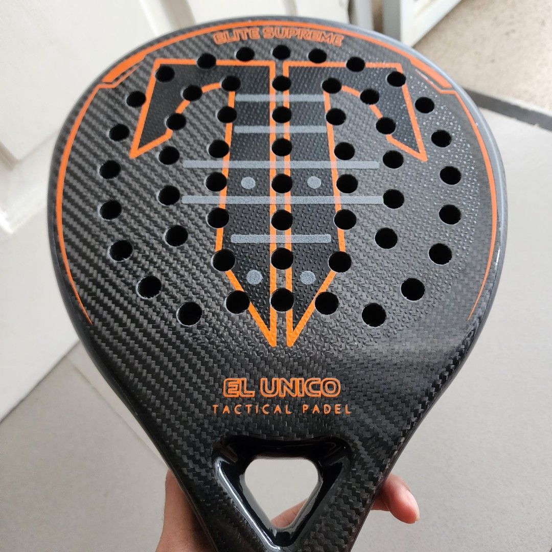 Tactical El Unico Orange 3K Padel Racket Raket Full PPF, Olah Raga ...