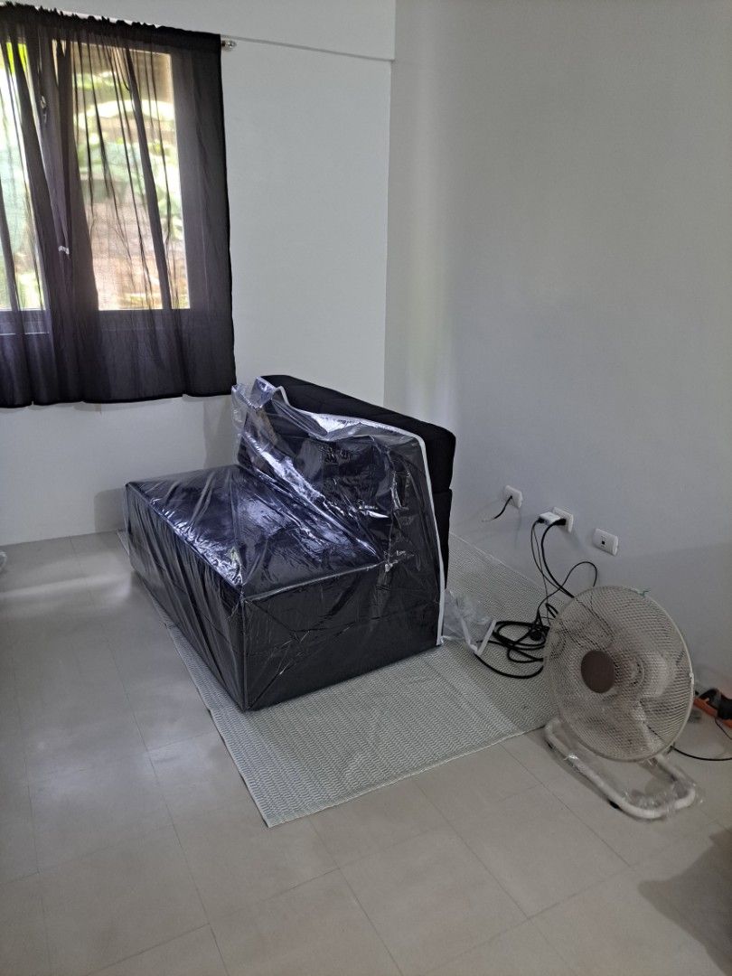 Uratex Jed Sofa Bed Black (Double) (Category: Bed Frames & Mattresses) located in Taguig. Submitted by mikechoyan (Listing ID 1414463276, Image 2). Description: Uratex Jed Sofa Bed - Color: Black - Size: Double (48" x 75") - Flat in mattress config in luzurious quilted suede cover - Made with Uratex Foam - Condition: lightly used - Bought for 11k in Uratex Magallanes Price slightly negotiable upon pick up RFS: Moving out; extra bed.
