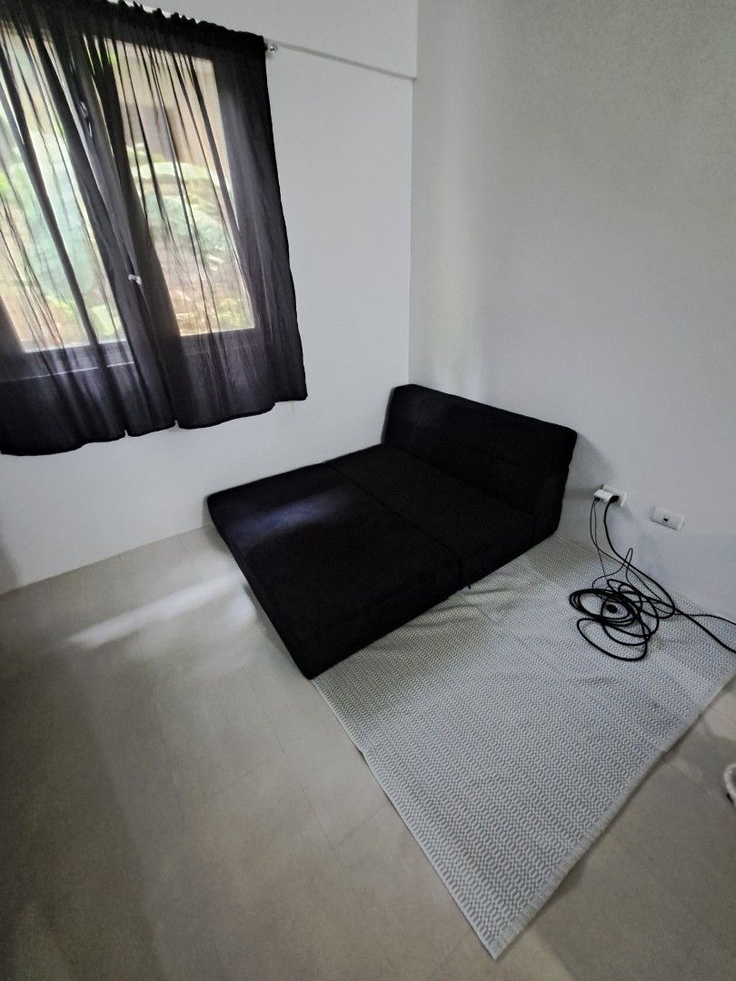 Uratex Jed Sofa Bed Black (Double) (Category: Bed Frames & Mattresses) located in Taguig. Submitted by mikechoyan (Listing ID 1414463276, Image 1). Description: Uratex Jed Sofa Bed - Color: Black - Size: Double (48" x 75") - Flat in mattress config in luzurious quilted suede cover - Made with Uratex Foam - Condition: lightly used - Bought for 11k in Uratex Magallanes Price slightly negotiable upon pick up RFS: Moving out; extra bed.