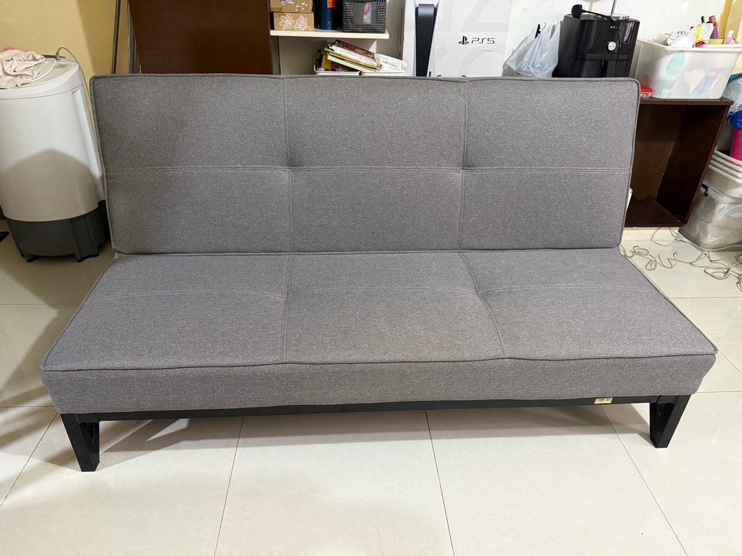 [USED] Crowne Sofa Bed - Light Gray (Category: Sofas) located in Bacoor. Submitted by bbgey (Listing ID 1414462590, Image 1). Description: Selling our SM HOME CROWNE SOFABED - Light Gray Color RFS: bawas bulky things sa bahay Location for pick-up: BFRV, Las Pinas City No issues! PM for sure buyers only. Brand new price is 21,995 at SM Home Everyone loves a multi-purpose essential and a stylish sofabed definitely tops the list—fashionable, functio