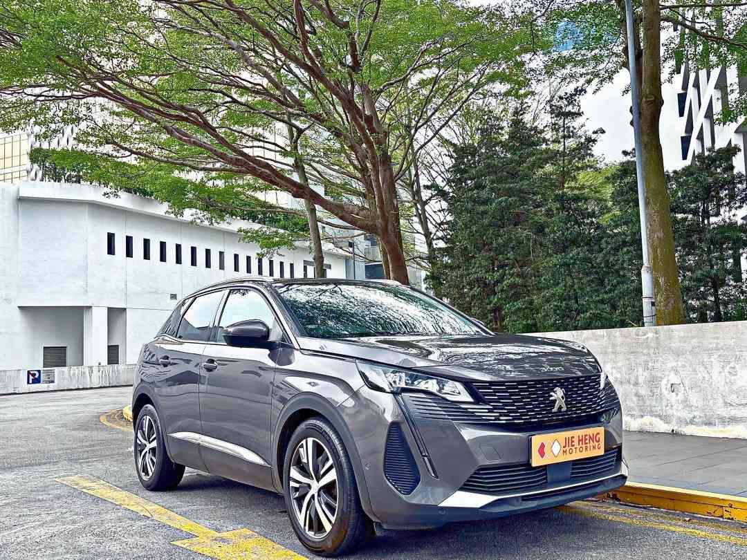Peugeot 3008 1.2 PureTech EAT8 Allure Premium (A) (Category: Used Cars) located in Singapore. Submitted by jiehengmotoring (Listing ID 1465242104, Image 2). Description: Latest 2021 SG Lowest Mileage 3008 Allure Premium Panoramic Roof Unit Done At 44,000KM! Driven Only 8,600KM Yearly! Comes With 5 Yrs Agent Warranty Until Sep 2026! Buy From A 5/5 Star Reviews Dealer Today! Immediate Car Ownership Transfer On Collection Day Regardless Of Loan Or C