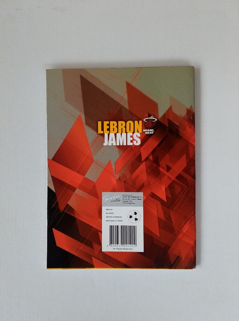 2013 Lebron James Miami Heat Notebook (Category: Vintage Collectibles) located in Lipa City. Submitted by meechytwotwotwo (Listing ID 1465274519, Image 2). Description: • 2013 Lebron James Notebook "Like New: Walang sulat at walang bawas ang mga pahina, pero may kaunting brown spots/mantsa dahil matagal naitabi mula noong 2013 (see last photo for actual inside condition)." Plss check photos for actual condition additional shipping fee MODE OF PAY