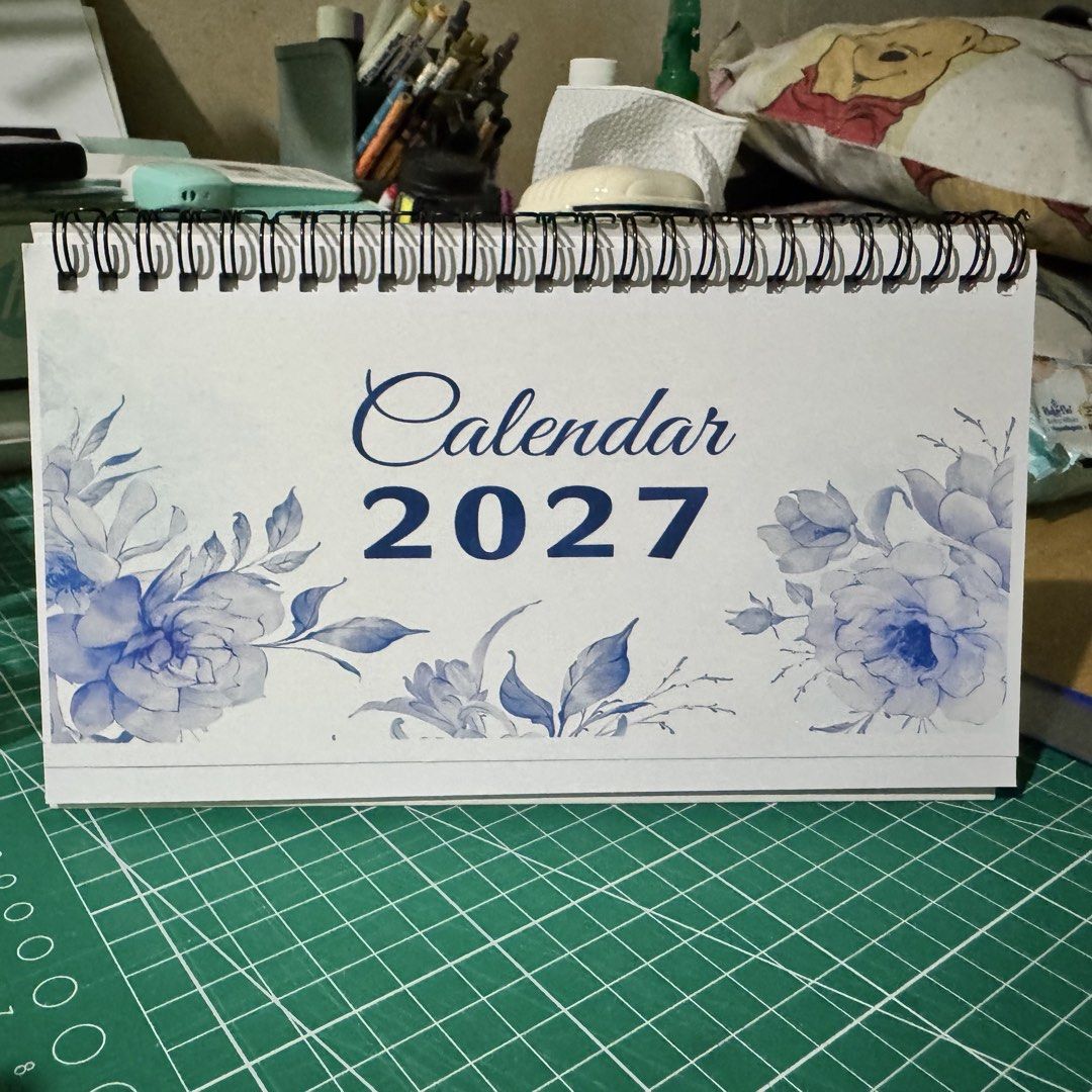 2027 Desk Calendar (Category: Other Stationery & Craft) located in Makati City. Submitted by jinger_21 (Listing ID 1465353503, Image 1). Description: 2027 Monthly Calendar (January -December) 200gsm glossy photo paper 350gsm foldcote Double-loop wire With discounts for bulk orders Payment first before printout Process lead time - 3-5 days (depending on volume of orders) Payments channels: Gcash Maya GoTyme Shipping fee will be shouldered by the b