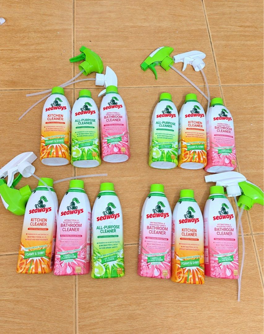 3 pcs Seaways Cleaner Bundle (Category: Cleaning Tools & Supplies) located in Valenzuela. Submitted by cheaper_finds (Listing ID 1465318000, Image 1). Description: 3pcs for 250 pesos only!! -kitchen, bathroom, all purpose per set -2sprayer only -cheaper than online.