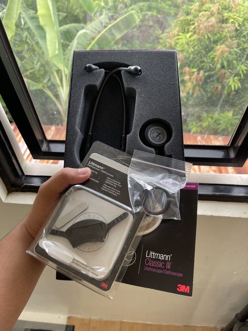 3M Littmann Classic III Stethoscope (Category: Medical Supplies & Tools) located in Manila. Submitted by timmyyyyyy69 (Listing ID 1465267616, Image 3). Description: - Authentic Black Littmann Classic III stethoscope - slightly used new and in pristine condition , original retail box - Includes factory packaging and protective foam insert - Comes with spare ear tips and ID tag accessory pack - Ideal for med students, nurses, and doctors -RFS: may 
