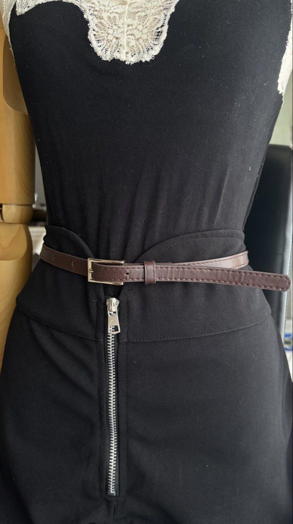 9. Slim Brown Leather Belt (Category: Belts) located in Quezon City. Submitted by wagwagan_ukay_blues (Listing ID 1465232590, Image 1). Description: From Japan In good condition Signs of usage Please manage your expectations Hole size - 26”-33” Width -.5” Overall-38” Novaliches Qc.