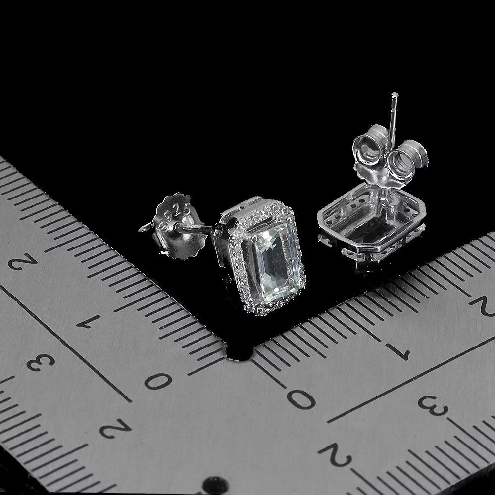 💯 Natural AQUAMARINE earrings (Category: Earrings) located in Kawit. Submitted by authentic_gemstones_byalton (Listing ID 1465325949, Image 2). Description: Set in 925 silver (w markings) stud type brand new item.