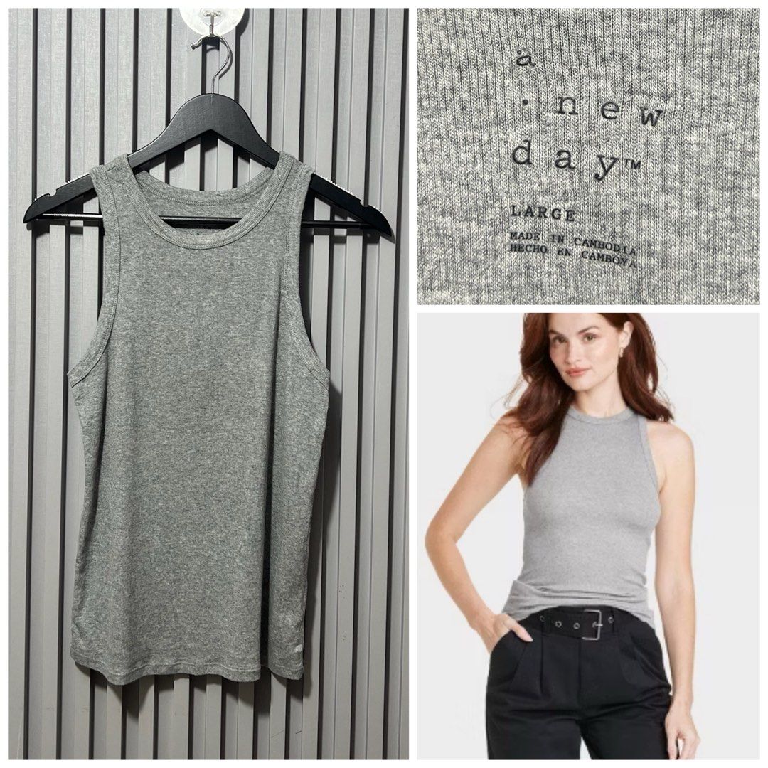 A new Day Ribbed top (Category: Sleeveless) located in Iligan City. Submitted by sherriejar15721 (Listing ID 1465339277, Image 1). Description: Large on tag a Super nice fit & comfy .