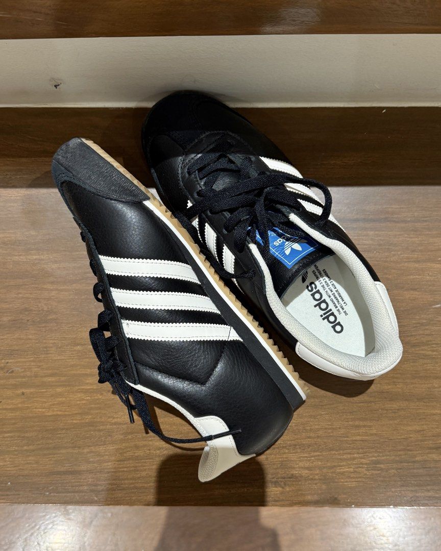 adidas K74 black / white / gum (Category: Sneakers) located in Quezon City. Submitted by siomyka (Listing ID 1465308933, Image 1). Description: 👟 adidas K74 shoes black / white 🛍️ no box! impulse purchase from australia 📏 24.5cm / US 6 1/2 / UK 6 / EUR 39 1/3. i’m usually a size 8 and this fits me very comfortably!! 🔁 worn less than 5 times!! in very good condition :) ❇️ rfs: not my style and color huhu ⚠️ if you need more photos, just messag