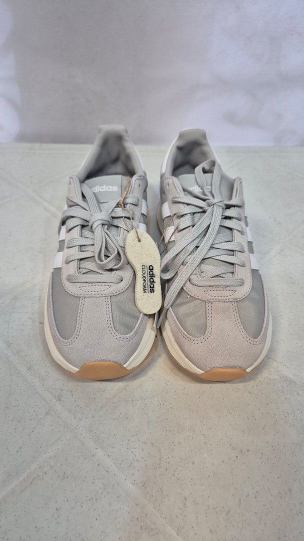 Adidas Run 70s 2.0 Grey Sneakers US 9.5 (Category: Sneakers) located in Valenzuela. Submitted by nsmsee0701194 (Listing ID 1465293921, Image 2). Description: - Brand: Adidas Run 70s 2.0 - Color: Grey with white stripes - Size: US 9.5 / UK 8 / FR 42 / JP 265 - Comfort: Cloudfoam comfort insoles for super cushioned walking - Outsole: Classic gum rubber outsole - Condition: Brand new with original tags still attached to laces - Packaging: Original b