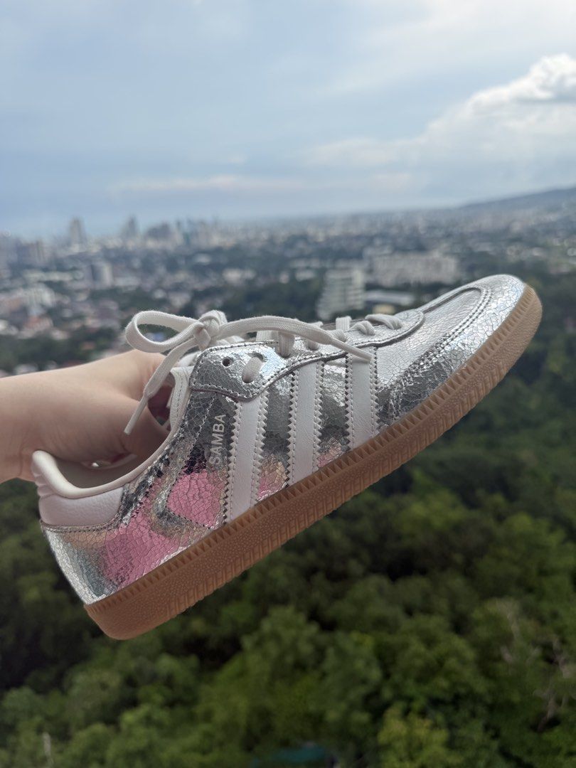 Adidas Samba Metallic Silver (Category: Sneakers) located in Cebu City. Submitted by irinaivyj (Listing ID 1465213838, Image 1). Description: Stand out in these cinderella shoes.
