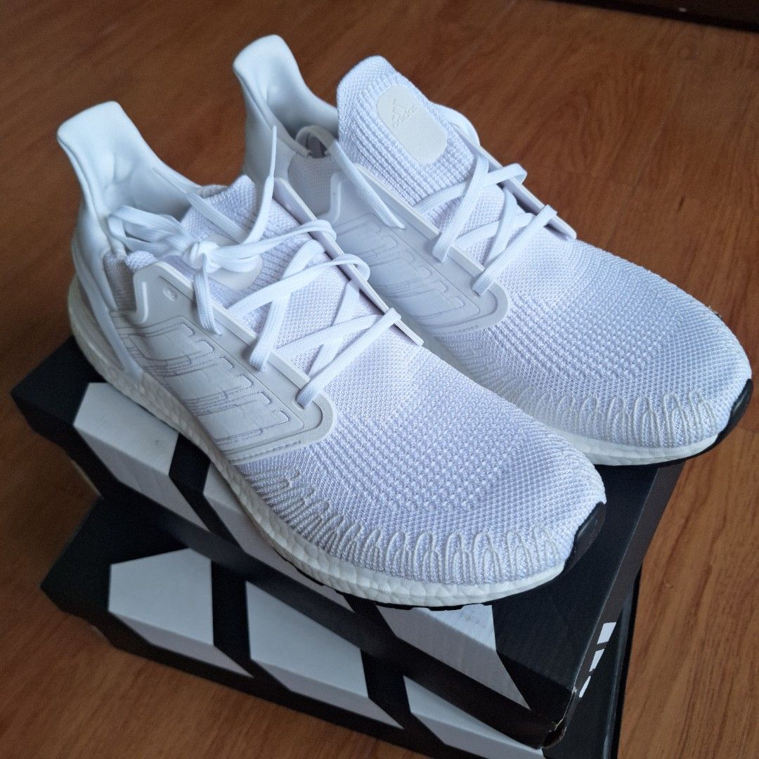 Adidas Ultraboost 20 (Category: Sneakers) located in Los Banos. Submitted by drjcpascual (Listing ID 1463360273, Image 2). Description: - Adidas Ultraboost 20 - Color: White - Size: 11 US / 10.5 UK - Ideal for running and everyday wear - Comes with original box - Made in Vietnam - slightly negotiable meet up place available: - South Station Terminal - Calamba, Laguna - Nuvali / Paseo, Sta. Rosa, Laguna - UP Town / Timog Avenue / GMA, Quezon City 