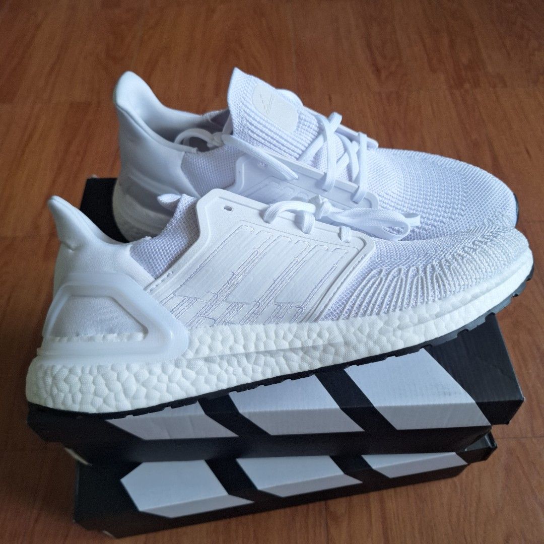 Adidas Ultraboost 20 (Category: Sneakers) located in Los Banos. Submitted by drjcpascual (Listing ID 1463360273, Image 1). Description: - Adidas Ultraboost 20 - Color: White - Size: 11 US / 10.5 UK - Ideal for running and everyday wear - Comes with original box - Made in Vietnam - slightly negotiable meet up place available: - South Station Terminal - Calamba, Laguna - Nuvali / Paseo, Sta. Rosa, Laguna - UP Town / Timog Avenue / GMA, Quezon City 