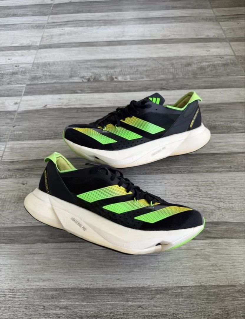 Adizero Adios Pro 3 Running Shoes (Category: Activewear) located in Cagayan de Oro. Submitted by rhujimcbroken (Listing ID 1465277217, Image 1). Description: Adidas Adios Pro 3 Size: 8 US | 41 EU | 26 CM Excellent condition Original | Authentic Mode of payment:Gcash Location: Cagayan de Oro RFS: Injured (Knee).
