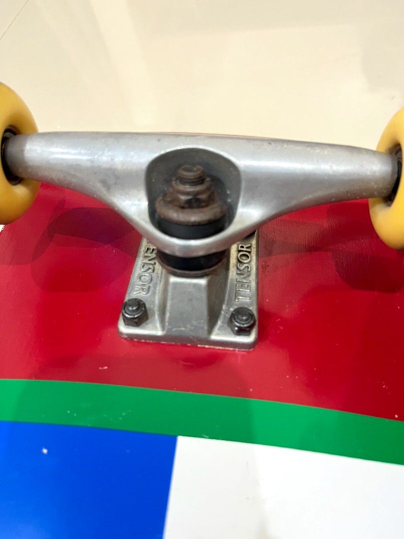 Almost Skateboard complete setup (Category: Skates, Rollerblades & Scooters) located in Caloocan City. Submitted by bmcfly (Listing ID 1465294667, Image 2). Description: - Brand: Almost skateboard deck - Setup: Tensor trucks with 92A durometer almost wheels - Forest Foundation Regrowth eco-partner sticker near the tail - Top: Standard black grip tape applied - Condition: slightly used, ready to ride or customize.