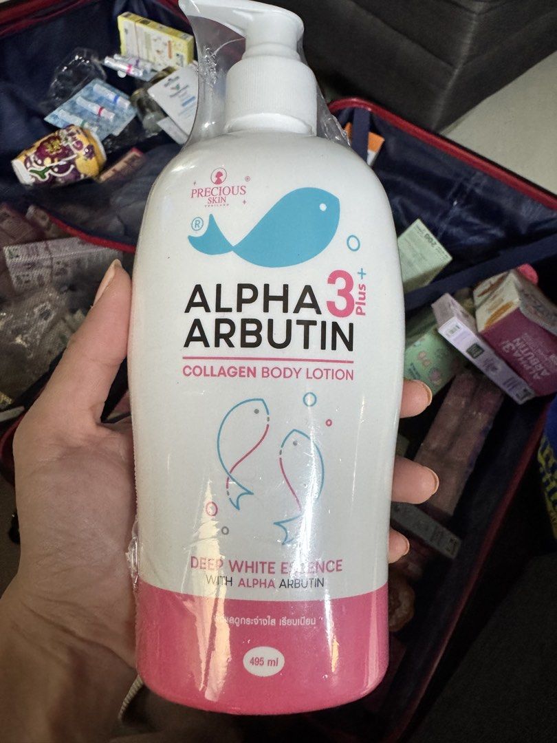 Alpha Arbutin 3 Plus Collagen Body Lotion (Category: Body Care) located in Paranaque City. Submitted by kgsantos (Listing ID 1465180477, Image 1). Description: - Authentic Precious Skin Thailand Alpha Arbutin 3 Plus Collagen Body Lotion - Deep white essence formula featuring Alpha Arbutin, Vitamin B3, and Tranexamic Acid - Helps brighten skin tone, smooth texture, and lock in moisture - Contains UV protection to shield your skin from the sun - Co