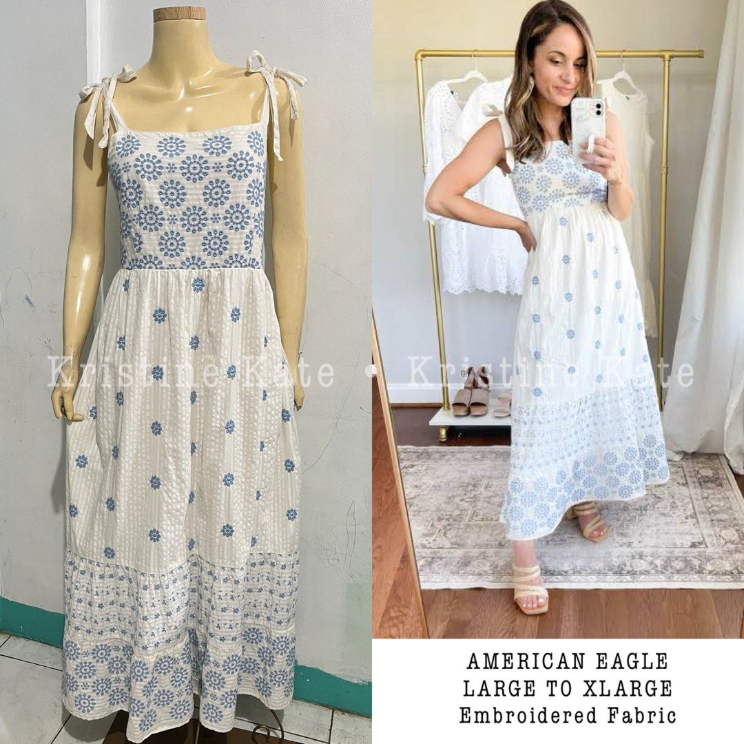 American Eagle Maxi Dress (Category: Dresses) located in Iloilo. Submitted by curatedclobykaia_ (Listing ID 1465339352, Image 1). Description: High Quality embroidery dress.