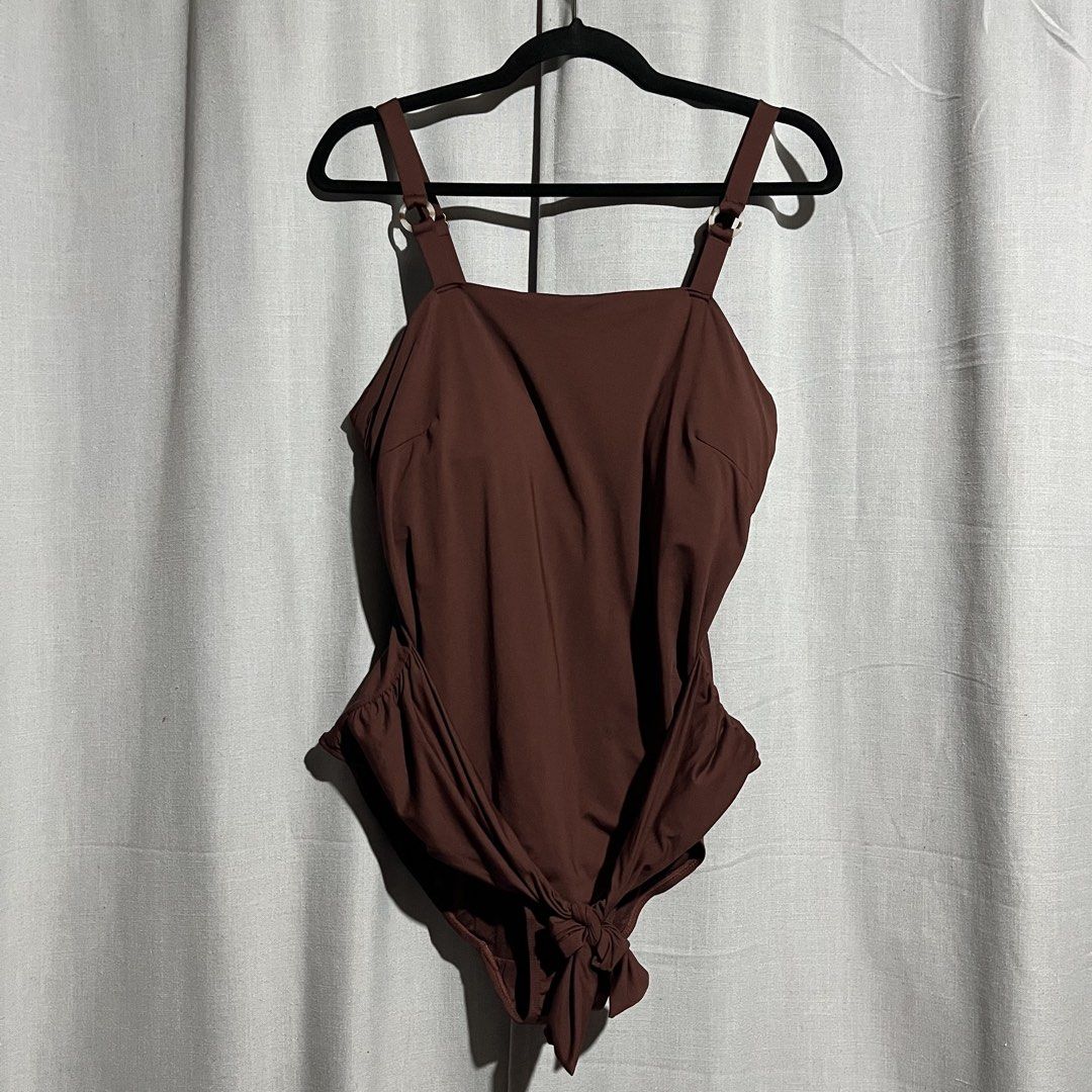 Anko Chocolate Brown One-Piece Swimsuit (Category: Bikinis & Swimsuits) located in Tanjay. Submitted by febmarie (Listing ID 1465222540, Image 1). Description: With tie-front design 📍 Negros Oriental 📦 J&T — SF c/o buyer .