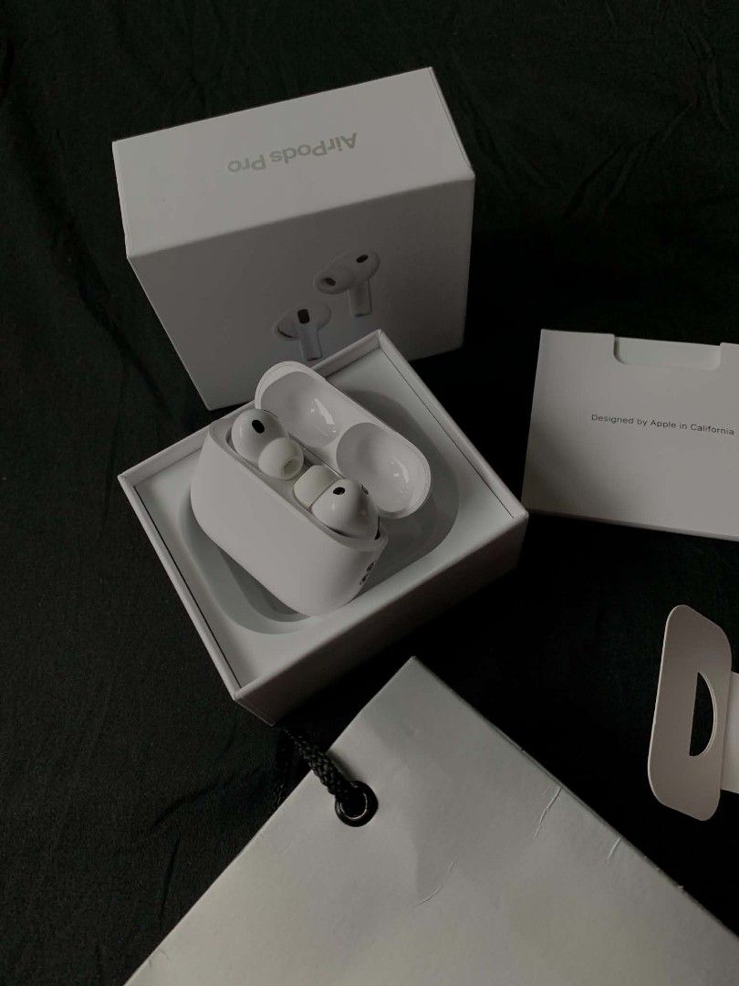 Apple AirPods Pro 3rd Generation (Category: Headphones & Headsets) located in Manila. Submitted by mightyflower.454704 (Listing ID 1465177478, Image 2). Description: - Authentic Apple AirPods Pro 3rd Generation with charging case - Original retail box included - Comes with extra silicone ear tips in multiple sizes - Complete with documentation envelope - Includes a genuine Power Mac Center paper bag.