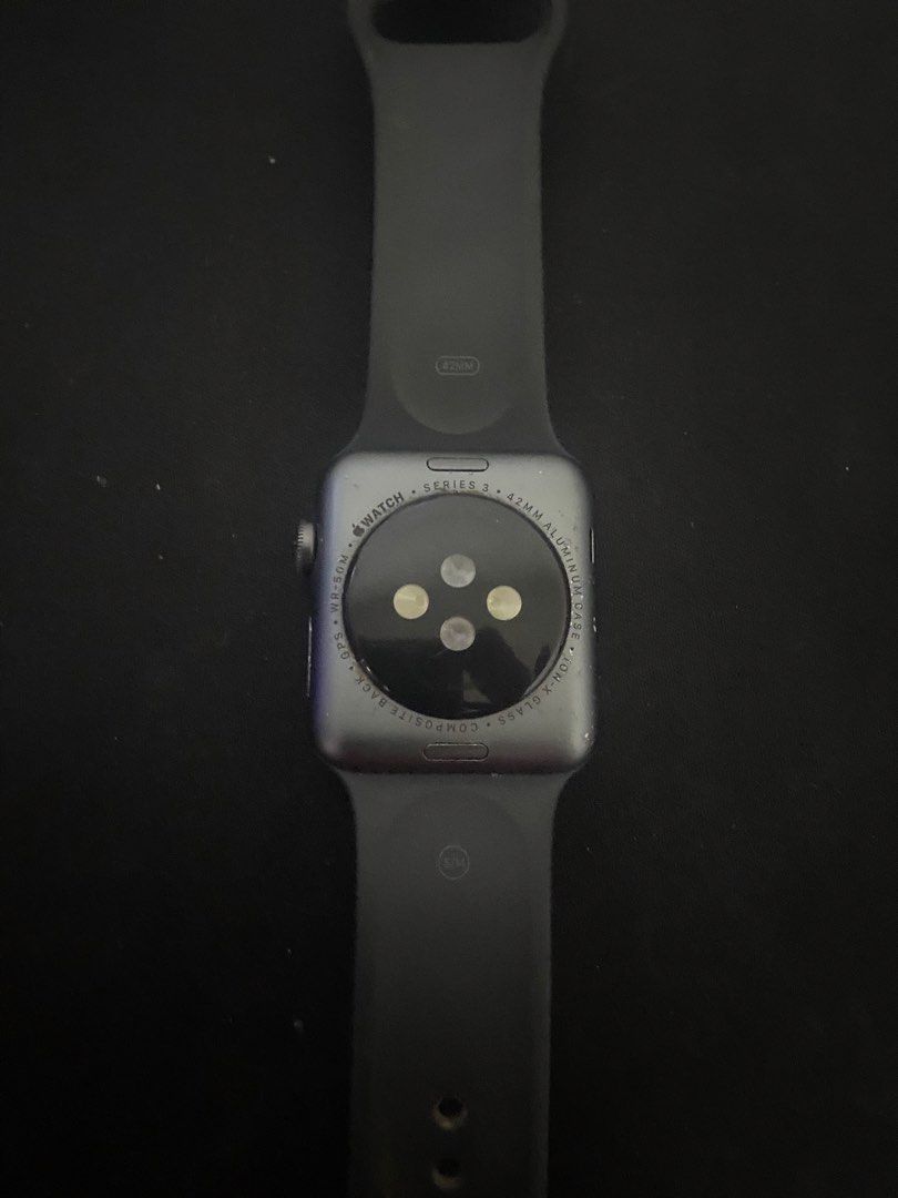 Apple Watch Series 3 42mm (Category: Wearables & Smart Watches) located in Manila. Submitted by ajwooh (Listing ID 1465257829, Image 3). Description: Still working and no issues aside from scratches No box or extra strap just watch and charger cord Price is negotiable Can do meetup in Robinsons Magnolia only .
