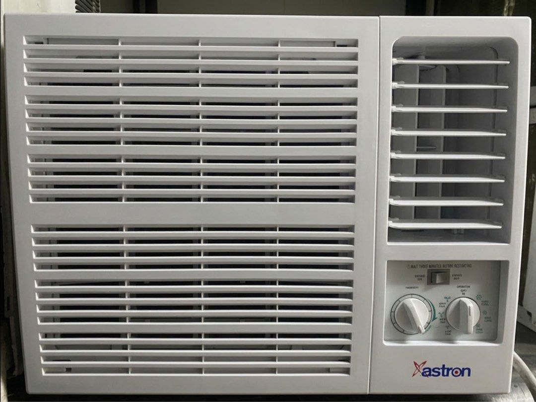 1HP Astron Window Type Air Conditioner (Category: Air Conditioning and Heating) located in Manila. Submitted by almira_03 (Listing ID 1465203642, Image 1). Description: - Brand: Astron Window Type Air Conditioner - Color: Clean White - Controls: Easy-to-use manual knobs for temperature and fan speed - Airflow: Adjustable front louvers to direct air easily - Performance: Cools rooms fast and works great - Design: Compact unit that fits standard wi