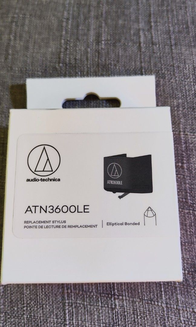 audio technica ATN3600LE elliptical stylus upgrade (Category: Other Audio Equipment) located in San Juan City. Submitted by guev168 (Listing ID 1465241738, Image 1). Description: fixed meet-up place McDonald's Madison payment GCASH shipping LALAMOVE your first upgrade for your turntable. get the most out of it good for entry level turntable with the STOCK white audio technica sylus like Sony, JBL, Denon, Marley, Audio technica, Kanto drop in repl