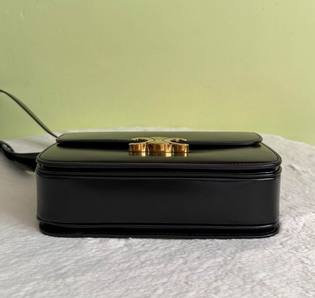 Authentic Celine Triomphe Medium Size (Category: Luxury Bags & Wallets) located in Quezon City. Submitted by jhaediah (Listing ID 1461060821, Image 3). Description: Triomphe Medium Size Excellent Condition Guaranteed Authentic💯 Comes with Paper bag,Dust bag,Cards With Legitgrails Certificate 1 .