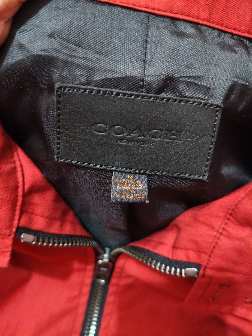 Authentic Coach New york Red Bomber Jacket (Category: Coats, Jackets and Outerwear) located in Paranaque City. Submitted by glendel_04 (Listing ID 1465180835, Image 2). Description: Good cond 9.9/10 Med size Laundry ✅.