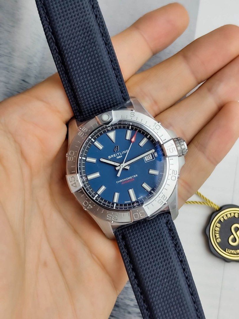 Avenger Automatic 42mm (Category: Men's Watches) located in Makati City. Submitted by swissperpetual (Listing ID 1465202412, Image 1). Description: Breitling Avenger Automatic 42 Blue Dial Denim Strap A17328 42mm 2025 Brand New Condition: 10/10 (Brand New) Price: P138,000 Negotiable 🤝 7 Day Moneyback Guarantee 🧑‍🔧 1 Year SP Service Warranty 💱 Trades Offers and Pre-orders Accepted 💳 Credit Card Options Available 🪙 Layaway Options Available �