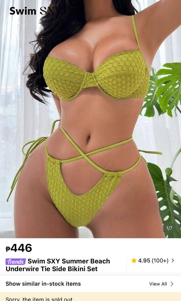Avocado green swimsuit bikini set (Category: Bikinis & Swimsuits) located in Manila. Submitted by coolstuffs__ (Listing ID 1465373580, Image 1). Description: .