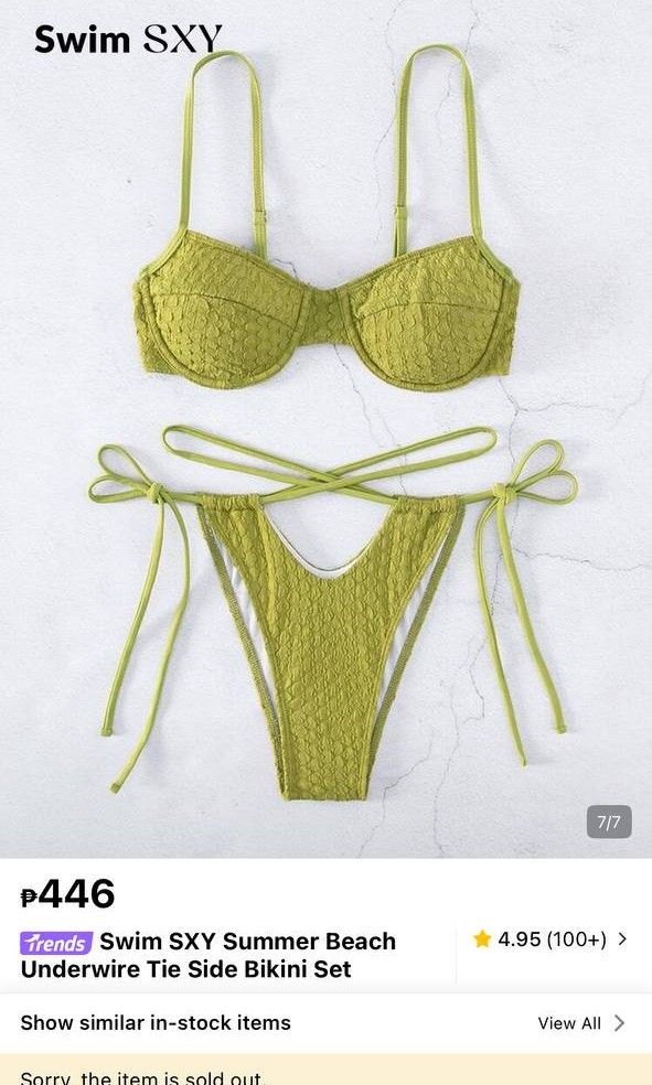 Avocado green swimsuit bikini set (Category: Bikinis & Swimsuits) located in Manila. Submitted by coolstuffs__ (Listing ID 1465373580, Image 2). Description: .