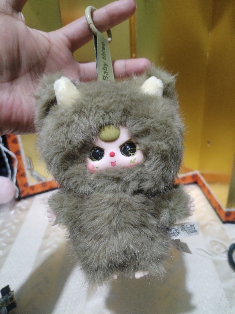 Baby Three Monster Plush Keychain Green Fluffy (Category: Plushies & Soft Toys) located in La Trinidad. Submitted by malditas (Listing ID 1465333605, Image 1). Description: - Authentic Baby Three monster keychain in a cute green shade - Super soft and fluffy fur with adorable little hands and feet - Features PLTOY branding on the foot for authenticity - Original tag attached at the back with care and material info - Equipped with a sturdy strap o