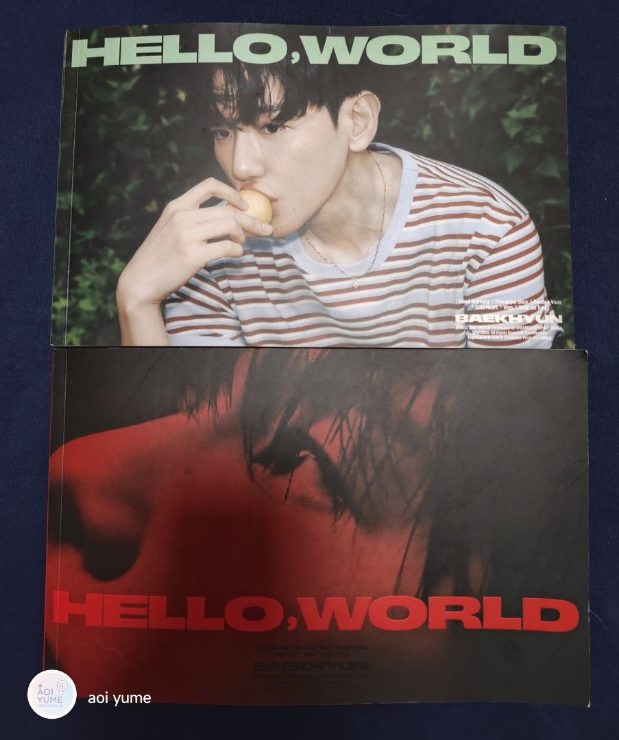 Baekhyun Hello World 4th Mini Album (Category: K-Wave Merchandise) located in Dasmarinas. Submitted by aoiyume29 (Listing ID 1465293226, Image 1). Description: - Baekhyun 4th Mini Album ' Hello World' (Both Versions) - Condition: Official and very well-kept - Perfect addition for EXO and Baekhyun collectors -Negotiable- -shapi c/o- -gcash payment- -PM me to know the available stock- -price depends on the version- -X Sensi- 🙅‍♀️NO UNBOXING VIDEO,