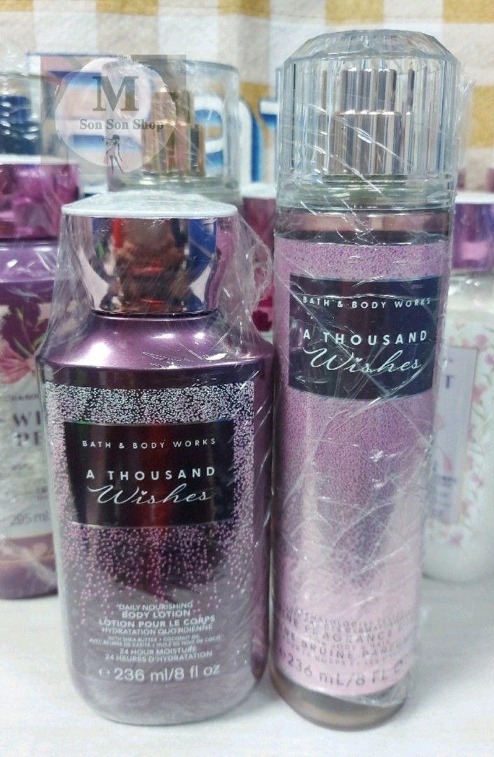 Bbw👉Bundle A thousand wishes👈 (Category: Fragrance & Deodorants) located in Manila. Submitted by msonsonshop (Listing ID 1465297238, Image 1). Description: Full-size fine fragrance mist (8 fl oz) paired with an ultimate hydration body lotion (8 oz). 🇵🇭On hand from🇨🇦 👉MIST 👉LOTION 👉FULL PAYMENT REQUIRED BEFORE SHIPPING 👉FOR PICK OR MEET UP CASH PAYMENT ONLY. 👉 With paper bag inclusion 👉Dont Forget to share your experience by leaving a 